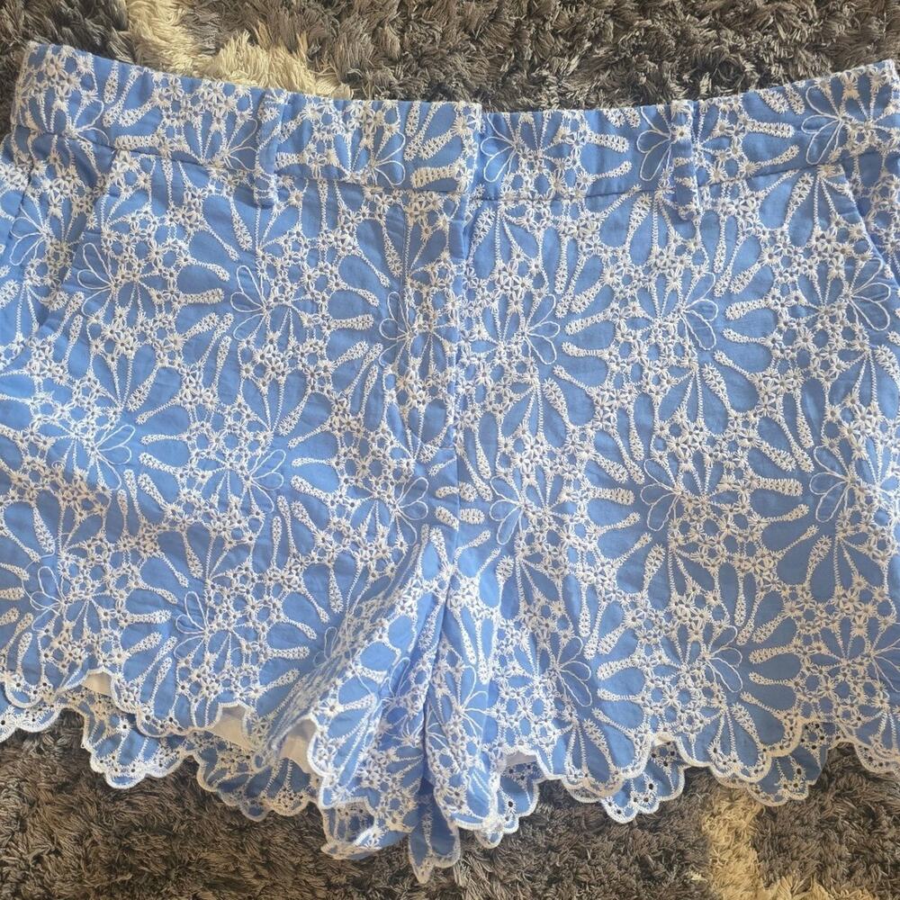 Loft Blue and White Shorts Size 10